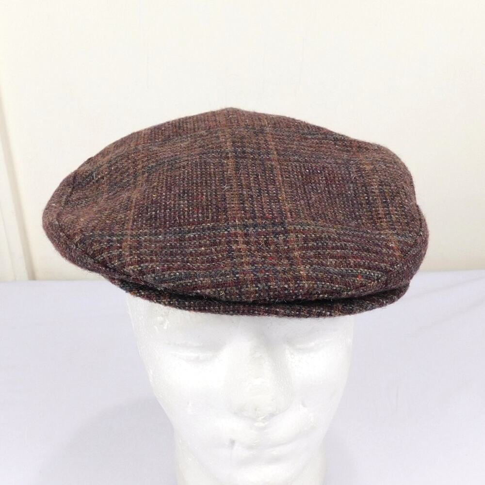 Vintage Country Gentleman Newsboy Hat Cap Size M/L 58 cm 7 1/4 Brown Tweed